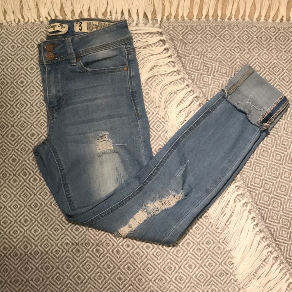 Ripped jeans 3 juniors/Medium wash/indigo rein